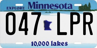 MN license plate 047LPR