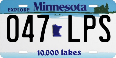 MN license plate 047LPS