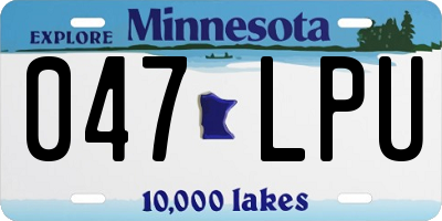 MN license plate 047LPU