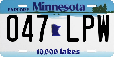 MN license plate 047LPW