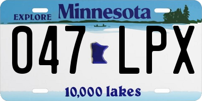 MN license plate 047LPX