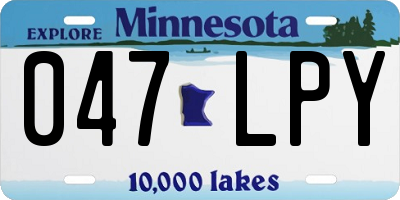 MN license plate 047LPY