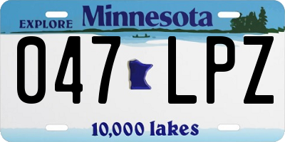 MN license plate 047LPZ