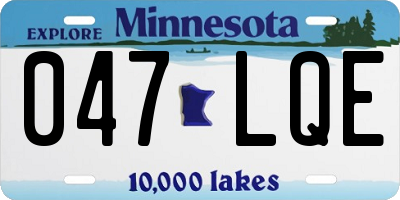 MN license plate 047LQE