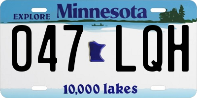 MN license plate 047LQH