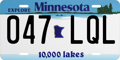 MN license plate 047LQL