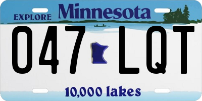 MN license plate 047LQT