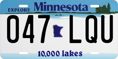 MN license plate 047LQU