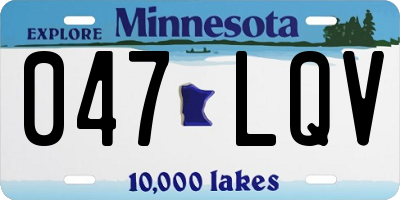 MN license plate 047LQV
