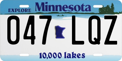 MN license plate 047LQZ