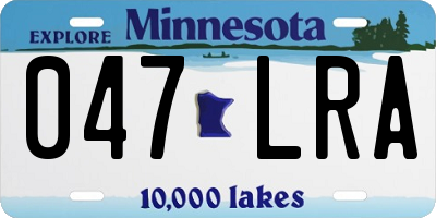 MN license plate 047LRA