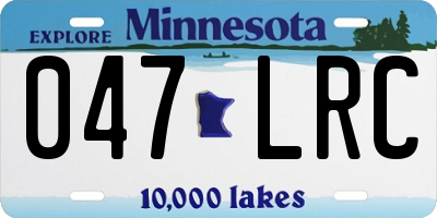MN license plate 047LRC