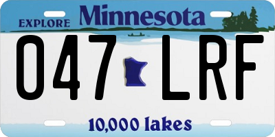 MN license plate 047LRF