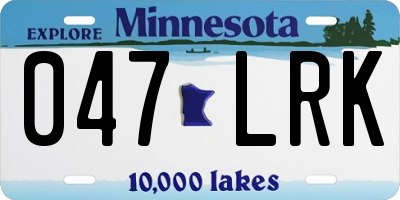 MN license plate 047LRK
