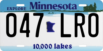 MN license plate 047LRO