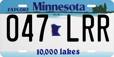 MN license plate 047LRR