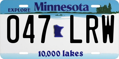 MN license plate 047LRW