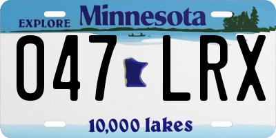 MN license plate 047LRX