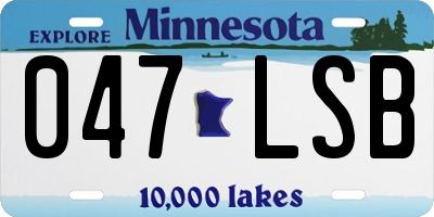 MN license plate 047LSB
