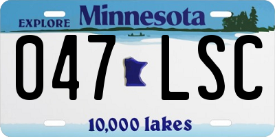 MN license plate 047LSC