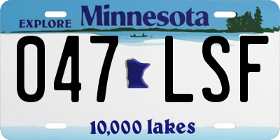 MN license plate 047LSF