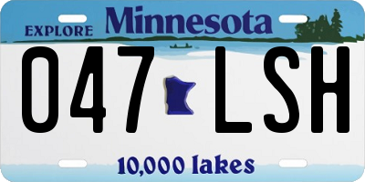 MN license plate 047LSH