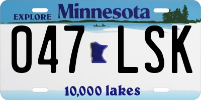MN license plate 047LSK