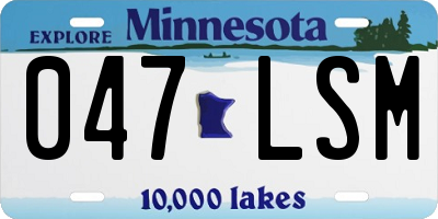 MN license plate 047LSM
