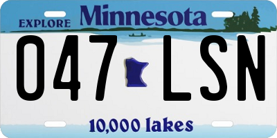 MN license plate 047LSN