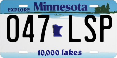 MN license plate 047LSP
