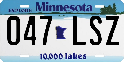 MN license plate 047LSZ