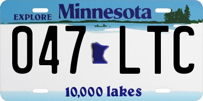 MN license plate 047LTC