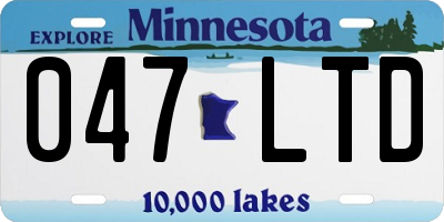 MN license plate 047LTD