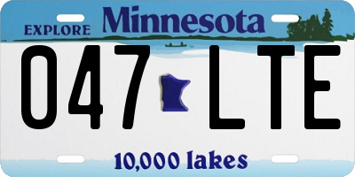 MN license plate 047LTE