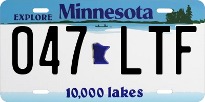 MN license plate 047LTF