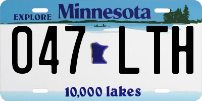 MN license plate 047LTH
