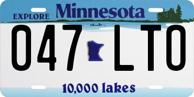 MN license plate 047LTO