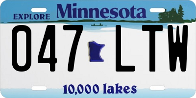 MN license plate 047LTW