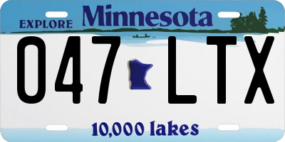 MN license plate 047LTX