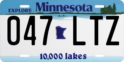 MN license plate 047LTZ