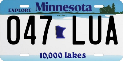 MN license plate 047LUA