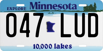 MN license plate 047LUD