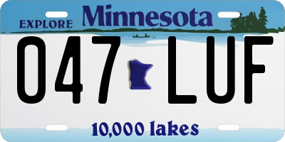 MN license plate 047LUF