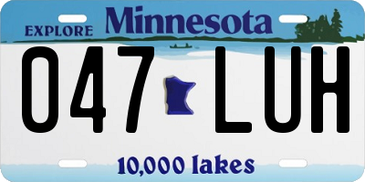 MN license plate 047LUH