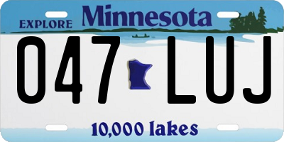 MN license plate 047LUJ