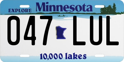 MN license plate 047LUL