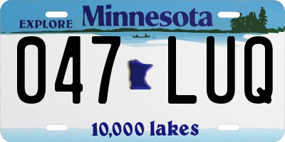 MN license plate 047LUQ