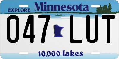 MN license plate 047LUT