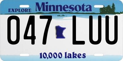 MN license plate 047LUU