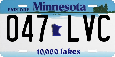 MN license plate 047LVC